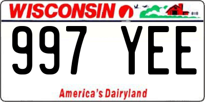 WI license plate 997YEE