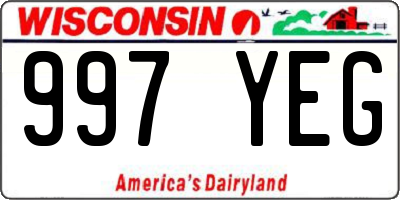WI license plate 997YEG