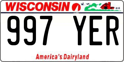 WI license plate 997YER