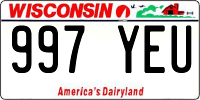 WI license plate 997YEU