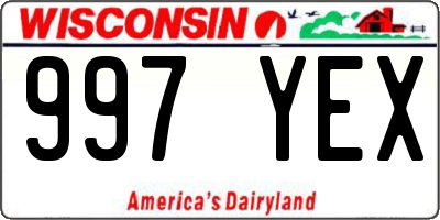 WI license plate 997YEX