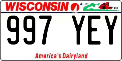 WI license plate 997YEY