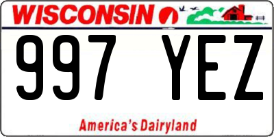 WI license plate 997YEZ