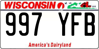 WI license plate 997YFB
