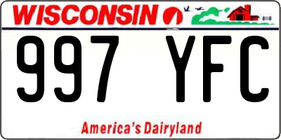 WI license plate 997YFC