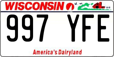 WI license plate 997YFE
