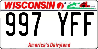 WI license plate 997YFF