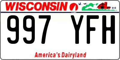 WI license plate 997YFH