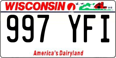 WI license plate 997YFI