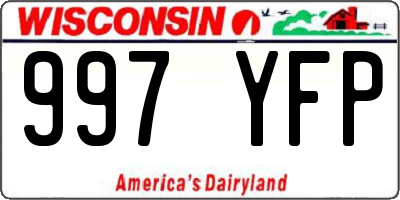 WI license plate 997YFP