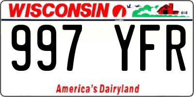 WI license plate 997YFR