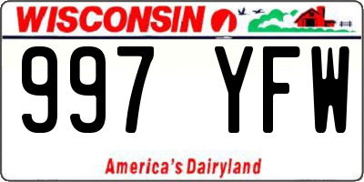 WI license plate 997YFW