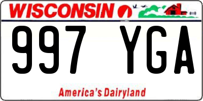 WI license plate 997YGA