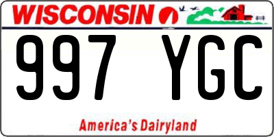 WI license plate 997YGC
