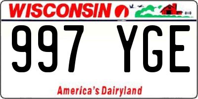 WI license plate 997YGE