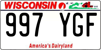 WI license plate 997YGF