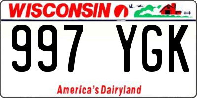 WI license plate 997YGK