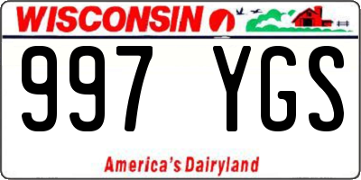 WI license plate 997YGS