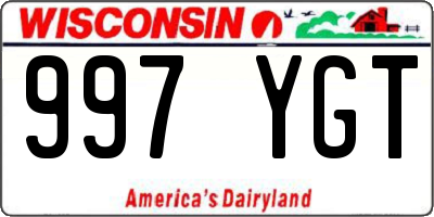WI license plate 997YGT