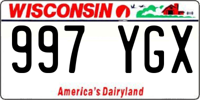 WI license plate 997YGX