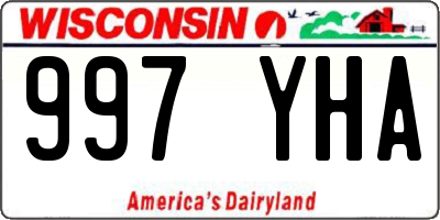 WI license plate 997YHA