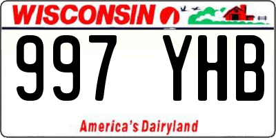 WI license plate 997YHB
