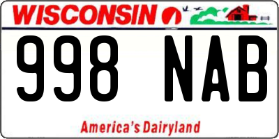 WI license plate 998NAB