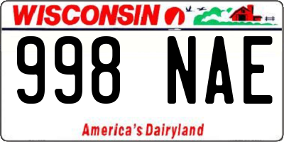 WI license plate 998NAE