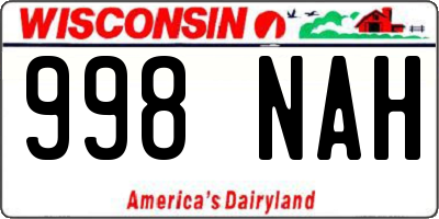 WI license plate 998NAH