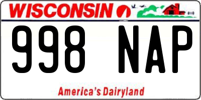 WI license plate 998NAP