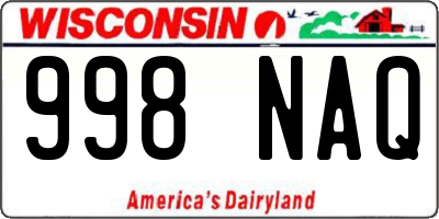 WI license plate 998NAQ
