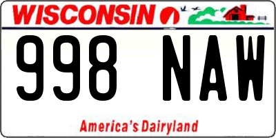 WI license plate 998NAW