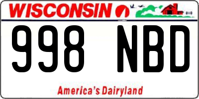 WI license plate 998NBD