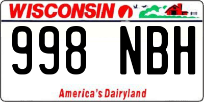 WI license plate 998NBH