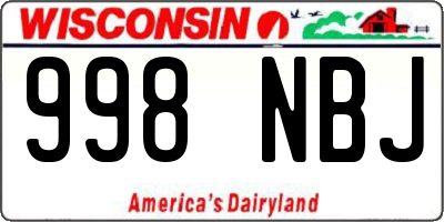 WI license plate 998NBJ