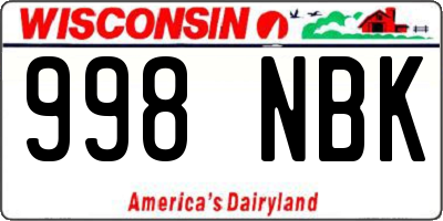 WI license plate 998NBK