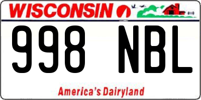 WI license plate 998NBL