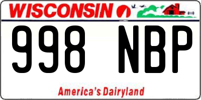 WI license plate 998NBP