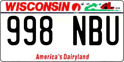 WI license plate 998NBU