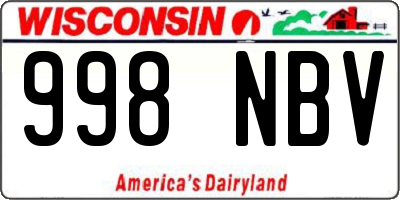 WI license plate 998NBV