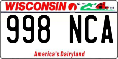 WI license plate 998NCA