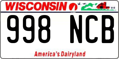 WI license plate 998NCB