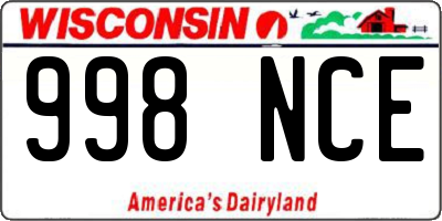 WI license plate 998NCE