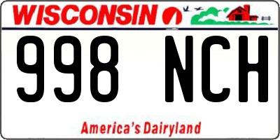 WI license plate 998NCH