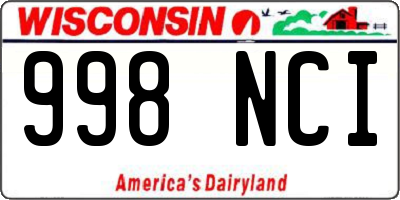WI license plate 998NCI