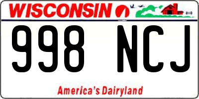 WI license plate 998NCJ