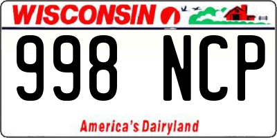 WI license plate 998NCP