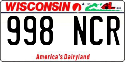 WI license plate 998NCR