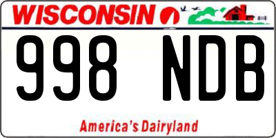 WI license plate 998NDB