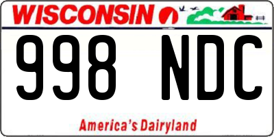 WI license plate 998NDC